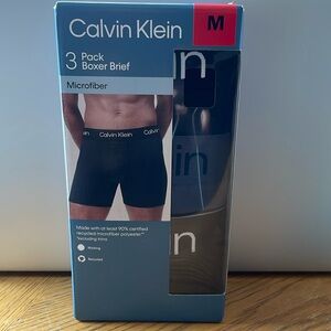 Calvin Klein Men's 3-Pack Boxer Briefs Moisture-Wicking Stretch Underwear Size M
